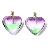 Two Tone Spray Painted Glass Pendants X-GLAA-N035-016-C01-2