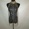 Alloy Full Crystal Rhinestone Tassel Body Chains WG01C3C-01-1