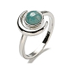 Natural Amazonite Adjustable Rings RJEW-K269-09P-10-2