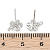 Brass Micro Pave Clear Cubic Zirconia Stud Earring Findings KK-Z099-02P-01-3