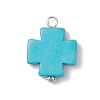 Dyed Synthetic Turquoise Pendants PALLOY-JF04586-1