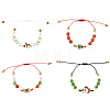 4Pcs Christmas Alloy Enamel Link Bracelets BJEW-FS00032-1