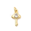 Brass Micro Pave Cubic Zirconia Charms KK-Z135-02G-02-1