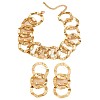 Alloy Ring Link Chain Necklaces & Stud Dangle Earrings Setss FS-WGED5D3-01-6