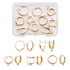 Brass Micro Pave Cubic Zirconia Hoop Earring Findings KK-PJ0001-06G-14