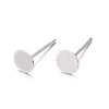 925 Sterling Silver Flat Pad  Stud Earring Findings STER-K167-045D-S-1