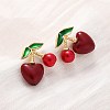 Cherry Brass ABS Plastic Pearl Stud Earrings EJEW-U062-04A-G-1