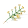Glass Seed Beaded Flower Big Pendants PALLOY-MZ01184-02-4