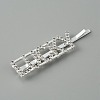 Word LUCKY Alloy Rhinestone Hair Bobby Pins FIND-WH0152-34C-S-1