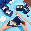Paper Jewelry Watch Packing Boxes with PVC Window Lid and Pillow Inside CON-WH0089-259A-3
