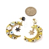 Moon & Star Glass Seed Beaded Stud Dangle Earrings for Women EJEW-MZ00200-3