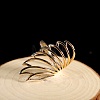 Minimalist Hollow Feather Brass Finger Ring for Women UI5232-1-2