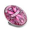 Breast Cancer Awareness Ribbon Glass Brooches JEWB-L019-01J-2