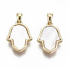 Natural Freshwater Shell Pendants KK-S356-206G-NF-1