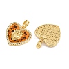 Brass Micro Pave Clear Cubic Zirconia Pendants CU-CBA415D-11G-01-2