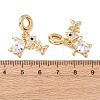 Ocean Brass Pave Clear Cubic Zirconia European Dangle Charms KK-H278-03G-04-3