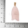 Natural Rose Quartz & Synthetic Turquoise Carved Pendants G-Z084-01G-02-3