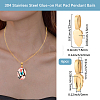 6Pcs 304 Stainless Steel Glue-on Flat Pad Pendant Bails STAS-BBC0010-76-2