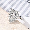 Brass Micro Pave Clear Cubic Zirconia Cuff Finger Rings for Women RJEW-U033-10P-3