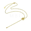 Brass Round Tassel Paperclip Chain Lariat Necklaces for Women NJEW-JN06010-3