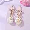 Natural Baroque Pearl Keshi Pearl Dangle Earrings EJEW-JE07241-1