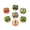 4-Petal Alloy Enamel Bead Caps FIND-G029-01G-1