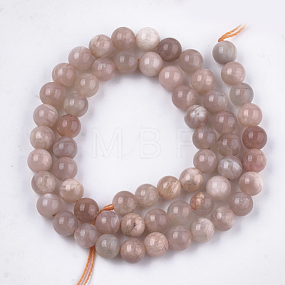 Natural Sunstone Beads Strands G-S333-6mm-038-1