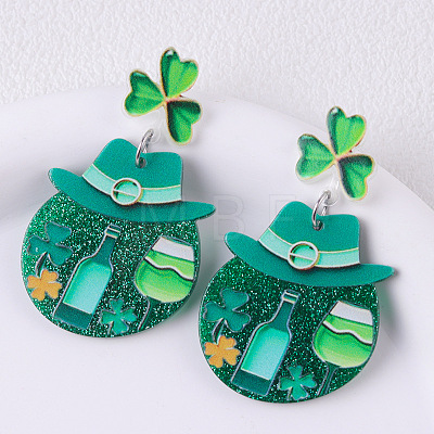 Creative Saint Patrick Style Acrylic Stud Earrings FS-WGAE93E-12-1