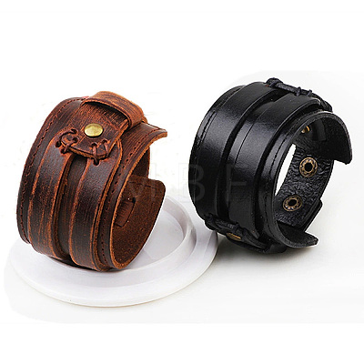 1Pc Cowhide Cord Wide Cord Bracelets BJEW-CL0001-07A-1