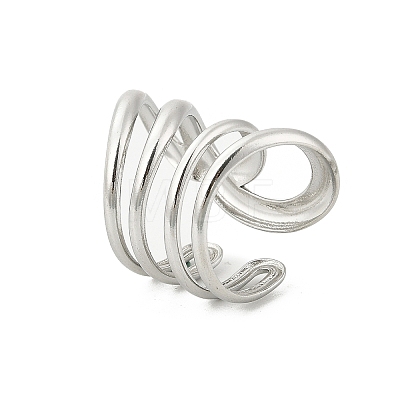 304 Stainless Steel Multi-layer Cuff Rings for Women RJEW-G338-16P-1