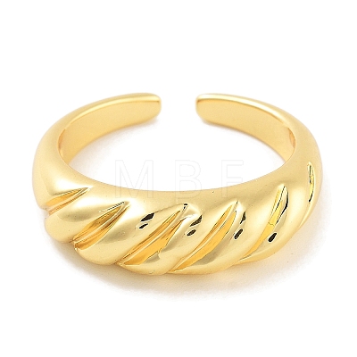 Rack Plating Brass Open Cuff Ring for Women RJEW-Z059-02G-01-1