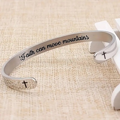 304 Stainless Steel Cuff Bangles for Women Men WGBB048-03-1