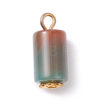 Natural Peacock Agate Pendants PALLOY-JF01082-03-1