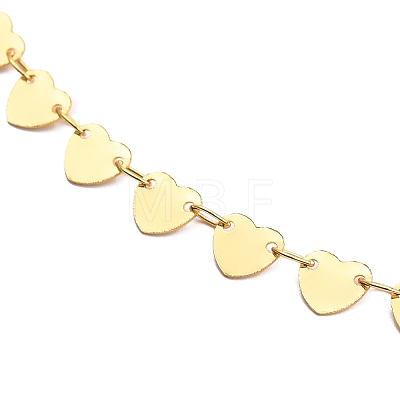 Brass Heart Link Chain Necklaces NJEW-JN03184-02-1