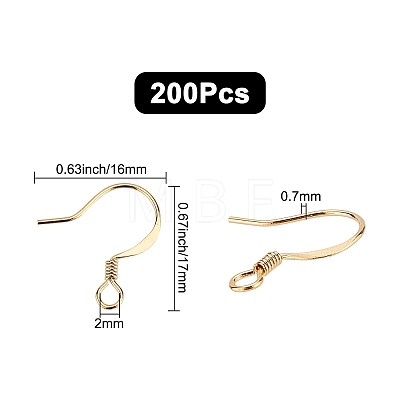 200Pcs Brass Earring Hooks KK-CN0001-35-1