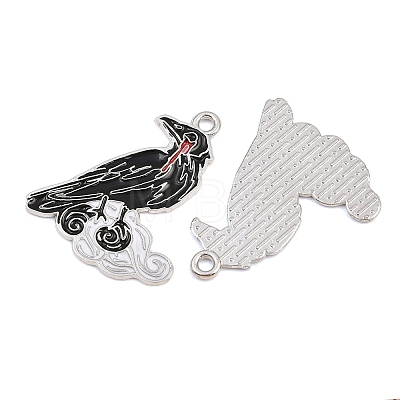Alloy with Black Enamel Pendants AL-CBA2919-02P-05-1