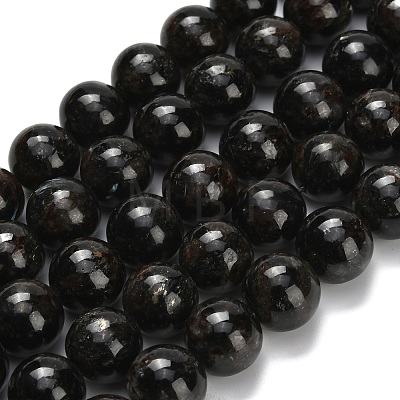 Natural Glaucophane Beads Strands G-L642-B03-12mm-1