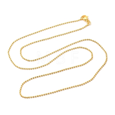 1.5mm Rack Plating Brass Ball Chain Necklaces for Women Men MAK-L044-62G-1