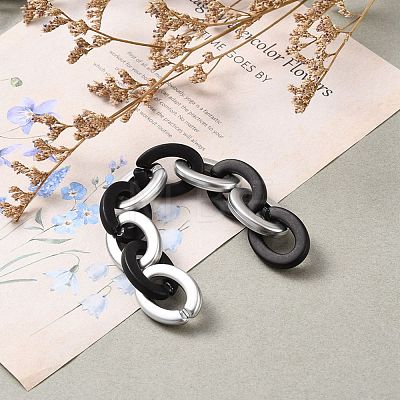 Handmade Opaque Spray Painted Acrylic Cable Chains AJEW-JB00802-1