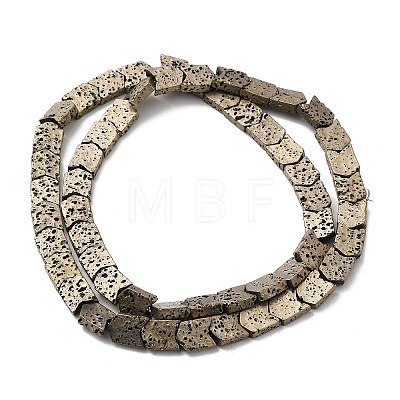 Electroplated Natural Lava Rock Beads Strands G-Q1009-D01-01-1