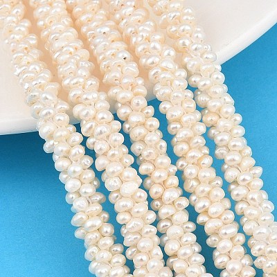 Natural Cultured Freshwater Pearl Woven Beads Strands PA-CBAFEE8-09-1