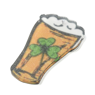 Saint Patrick's Day Opaque Printed Acrylic Pendants MACR-M038-01M-1