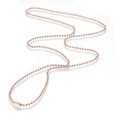 304 Stainless Steel Ball Chain Necklace MAK-R012-02RG-1