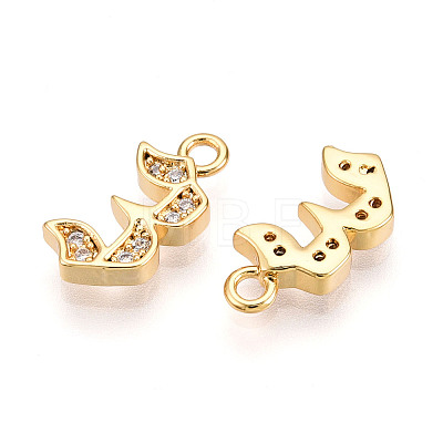 Brass Micro Pave Cubic Zirconia Charms KK-N261-104D-G-1