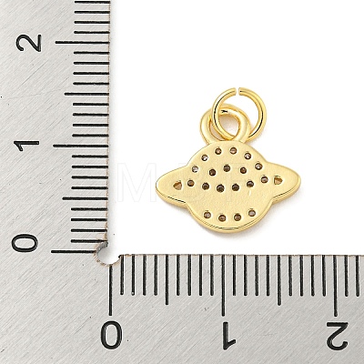 Rack Plating Brass Micro Pave Clear Cubic Zirconia Pendants KK-B093-20G-1