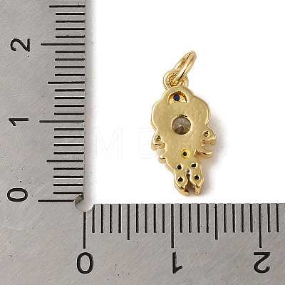 Brass Micro Pave Clear Cubic Zirconia Pendants KK-R162-021A-G-1