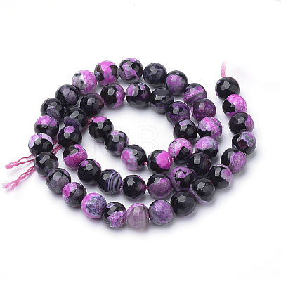 Dyed Natural Fire Crackle Agate Beads Strands X-G-Q462-125A-6mm-1