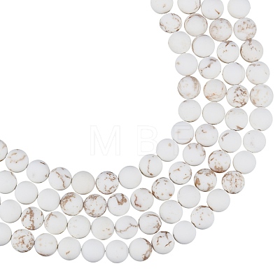 Frosted Round Natural Magnesite Beads Strands G-AR0003-23-1
