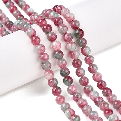 Dyed Natural White Jade Beads Strands G-T138-6mm-210-12-1