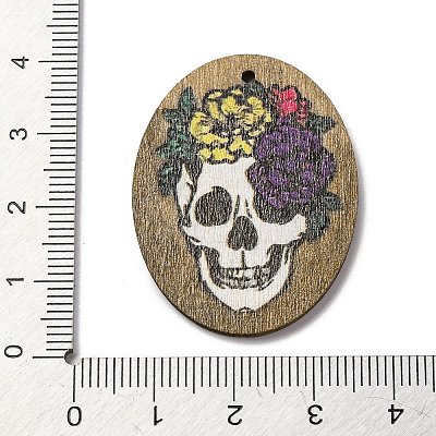 Single Face Printed Wood Pendants WOOD-B009-01F-1